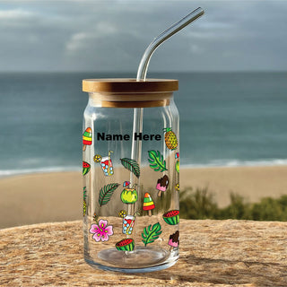 Glass Tumbler Fruits Design