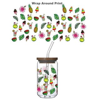 Glass Tumbler Fruits Design