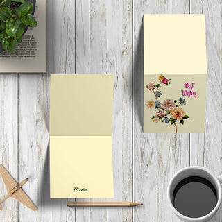 Customised Gift Tags Best Wishes Flowers- Set of 10
