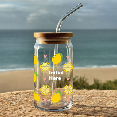Glass Tumbler Lemon Design