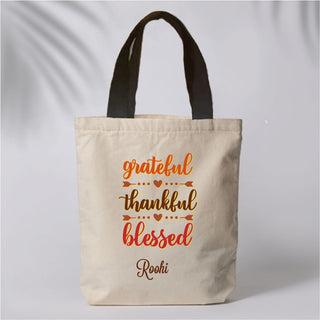 Canvas Tote Bag- Blessed with Name