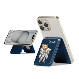 Fashion Teddy Magnetic Phone Stand & Wallet – Custom Name