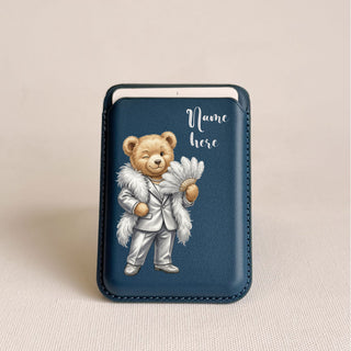 Fashion Teddy Magnetic Phone Stand & Wallet – Custom Name