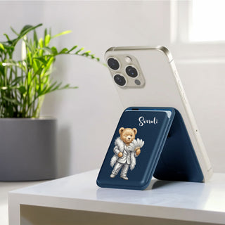Fashion Teddy Magnetic Phone Stand & Wallet – Custom Name
