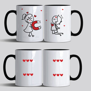 Personalised Couple Mugs - Love Magnet Set of 2