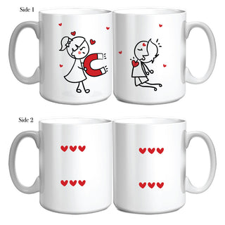 Personalised Couple Mugs - Love Magnet Set of 2