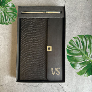 Premium Button Closure Diary - Initial
