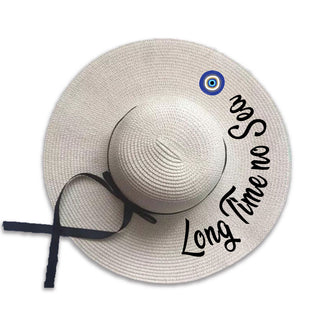 Wide Brim Beach Hat Evil Eye