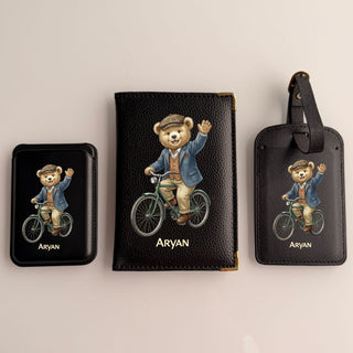 Personalised Rakhi Gift Box – Passport Cover, MagSafe Mobile Wallet & Luggage Tag