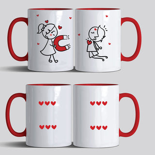 Personalised Couple Mugs - Love Magnet Set of 2