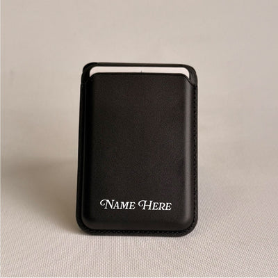 Magnetic Leatherite Phone Wallet - Your Name