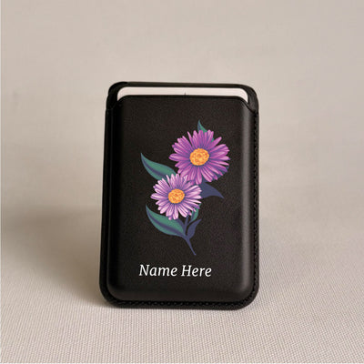 Magnetic Leatherite Phone Wallet -  Birth Flowers