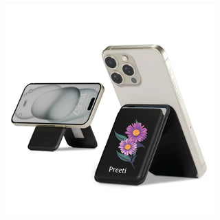 Magnetic Leatherite Phone Wallet -  Birth Flowers