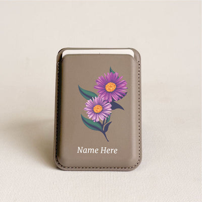 Magnetic Leatherite Phone Wallet -  Birth Flowers