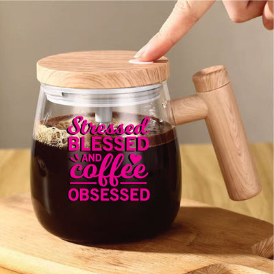 Self Stirring Glass Coffee Mug