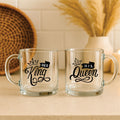 Glass Mug Set of 2 - King & Queen