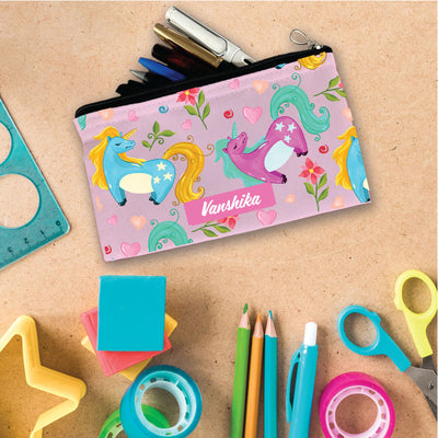 Unicorn Print Pencil Pouch