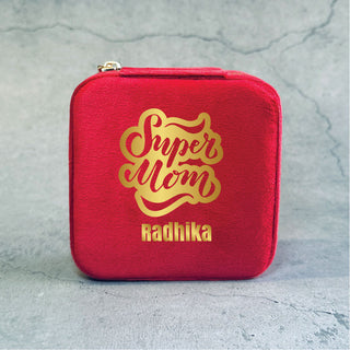 Personalized Velvet Jewellery Box -Super Mom