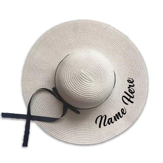Wide Brim Beach Hat -Your Name
