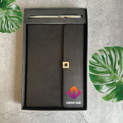 Premium Button Closure Diary - Your Logo