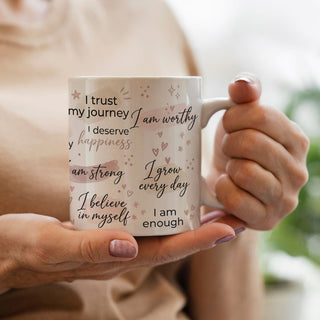 I Am Worthy Affirmation Mug | Self-Love & Positive Mindset Coffee Mug