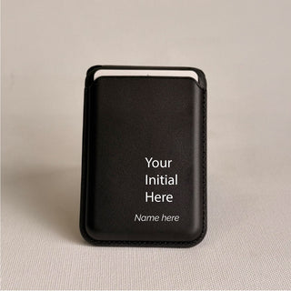 Magnetic Leatherite Phone Wallet - Initial and Name