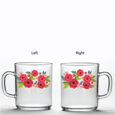 Glass Mug - Flower Print