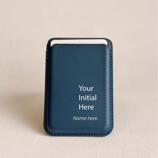 Magnetic Leatherite Phone Wallet - Initial and Name