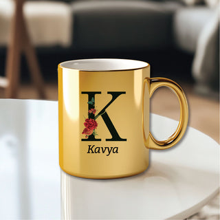 Metallic Color Coffee Mugs- Initial And Name