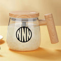 Self Stirring Glass Coffee Mug - Monogram