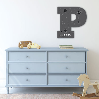 Monogram Alphabet Nameplate - Astronomy Print