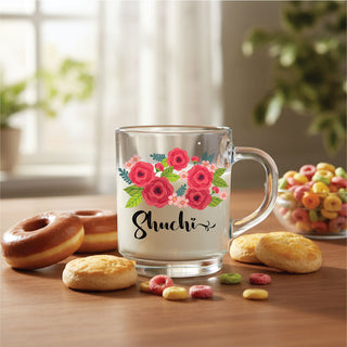 Glass Mug - Flower Print