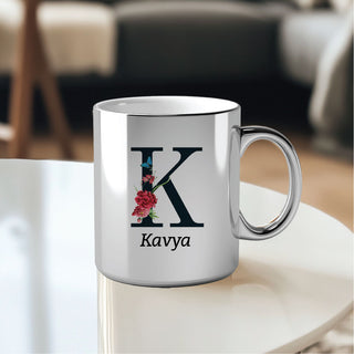 Metallic Color Coffee Mugs- Initial And Name