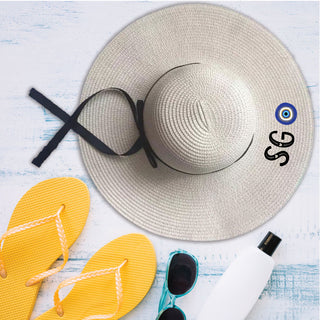 Wide Brim Beach Hat Your Initial