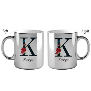 Metallic Color Coffee Mugs- Initial And Name