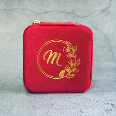 Personalized Velvet Jewellery Box - Leaf Frame