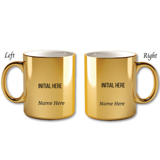 Metallic Color Coffee Mugs- Initial And Name