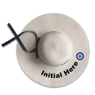 Wide Brim Beach Hat Your Initial