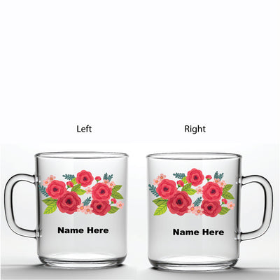 Glass Mug - Flower Print