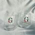 Whiskey Glass - Flower Initial Set of 2