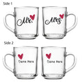 Glass Mug Set of 2- Mr & Mrs