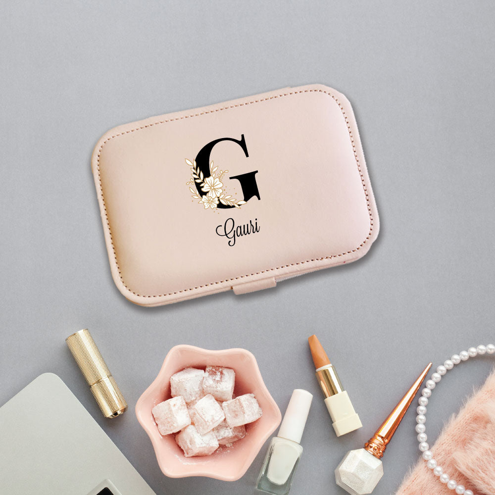 Personalized Compact Jewellery Box - Initial & Name – gingercrush.com