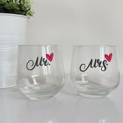 Whiskey Glass - Mr. & Mrs. Set of 2