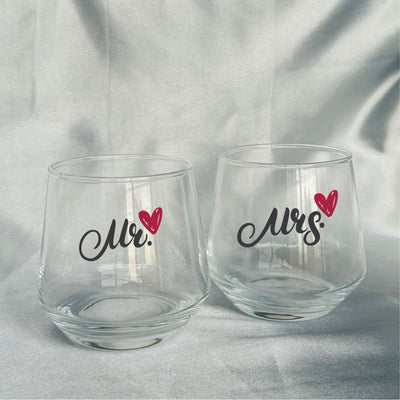 Whiskey Glass - Mr. & Mrs. Set of 2