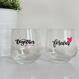 Whiskey Glass - Together Forever Set of 2