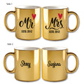 Metallic Color Coffee Mugs - Mr. & Mrs. Mugs