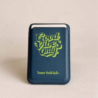 Magnetic Leatherite Phone Wallet - Good Vibes Only