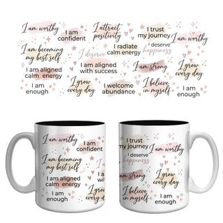 I Am Worthy Affirmation Mug | Self-Love & Positive Mindset Coffee Mug