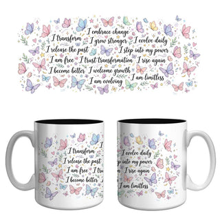Butterfly Transformation Affirmation Mug | Growth, Change & Empowerment Coffee Mug