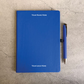 Personalized A5 Diary & Pen Gift Set with Custom Name & Logo | Premium Gift Box